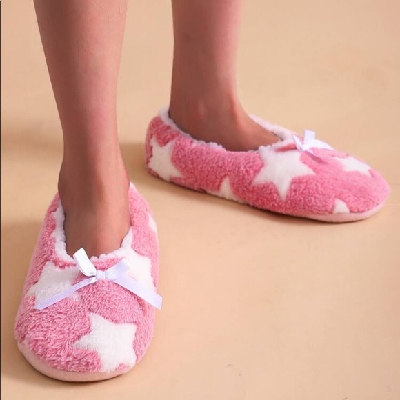 New Pink Plush Slippers - Picture 2 of 5